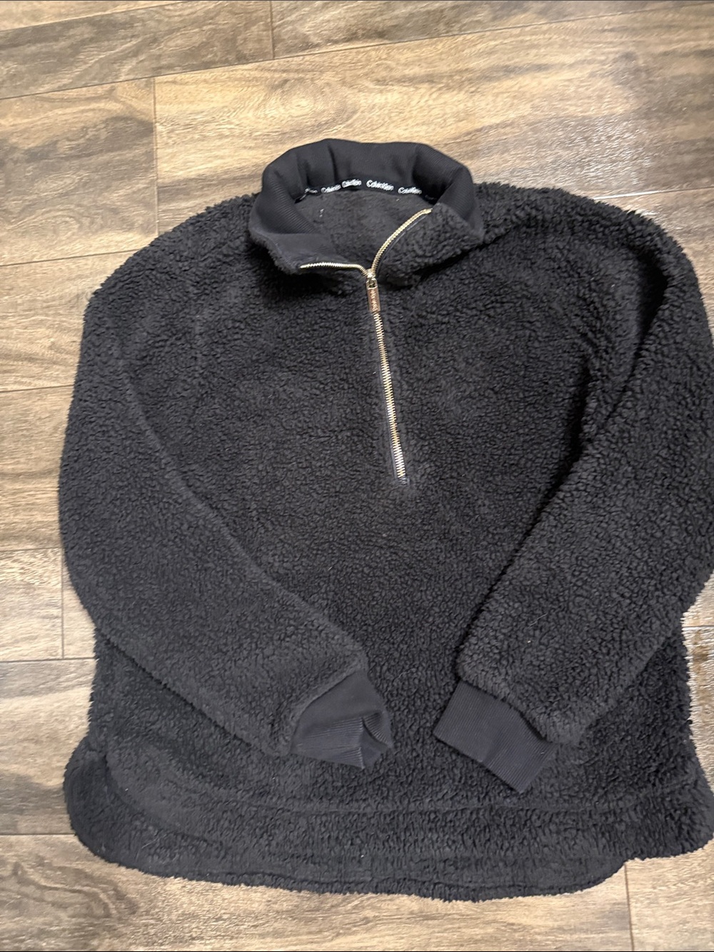 Calvin Klein Black Sherpa Half-Zip Pullover